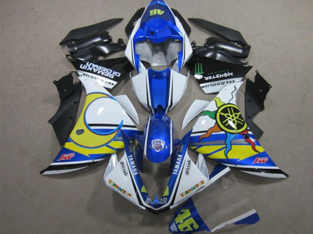 Cheapest 2012-2014 Blue White Yellow 46 Yamaha YZF R1 Motorcycle Replacement Fairings Canada Cheapest 2012-2014 Blue White Yellow 46 Yamaha YZF R1 Motorcycle Replacement Fairings Canada
