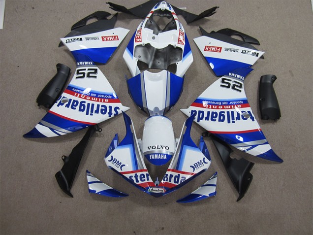 Cheapest 2012-2014 White Blue Volvo Sterilgarda 25 Yamaha YZF R1 Motorcycle Fairings Kit Canada Cheapest 2012-2014 White Blue Volvo Sterilgarda 25 Yamaha YZF R1 Motorcycle Fairings Kit Canada