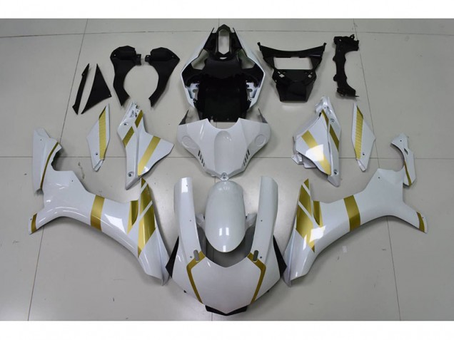 Cheapest 2015-2019 White with Gold Decal Yamaha YZF R1 Motor Fairings Canada Cheapest 2015-2019 White with Gold Decal Yamaha YZF R1 Motor Fairings Canada