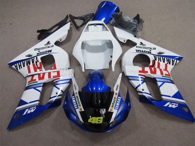 Cheapest 1998-2002 White Blue Fiat 46 Yamaha YZF R6 Motorcycle Fairings Kits Canada Cheapest 1998-2002 White Blue Fiat 46 Yamaha YZF R6 Motorcycle Fairings Kits Canada