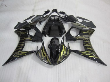 Cheapest 2003-2005 Black with Yellow Flame Yamaha YZF R6 Motorcycle Bodywork Canada