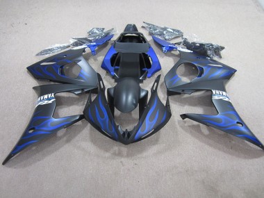 Cheapest 2003-2005 Black Blue Flame Yamaha YZF R6 Moto Fairings Canada