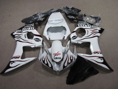 Cheapest 2003-2005 White Black Flame Shark Yamaha YZF R6 Replacement Fairings Canada