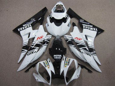 Cheapest 2006-2007 Black White Motul Yamaha YZF R6 Bike Fairings Canada
