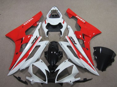 Cheapest 2006-2007 White Black Red Yamaha YZF R6 Replacement Motorcycle Fairings Canada