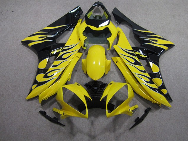 Cheapest 2006-2007 Yellow Black Flame Yamaha YZF R6 Motorbike Fairing Kits Canada Cheapest 2006-2007 Yellow Black Flame Yamaha YZF R6 Motorbike Fairing Kits Canada