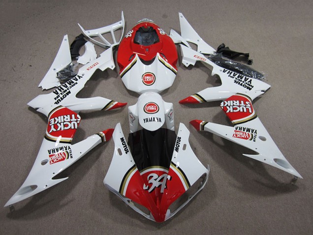 Cheapest 2008-2016 Red White Lucky Strike Yamaha YZF R6 Replacement Motorcycle Fairings Canada Cheapest 2008-2016 Red White Lucky Strike Yamaha YZF R6 Replacement Motorcycle Fairings Canada