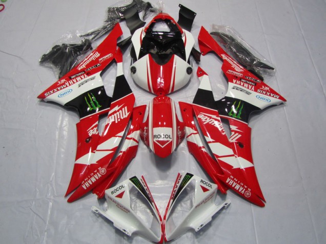 Cheapest 2008-2016 Red White Rocol Yamaha YZF R6 Motorcycle Fairings Kits Canada Cheapest 2008-2016 Red White Rocol Yamaha YZF R6 Motorcycle Fairings Kits Canada